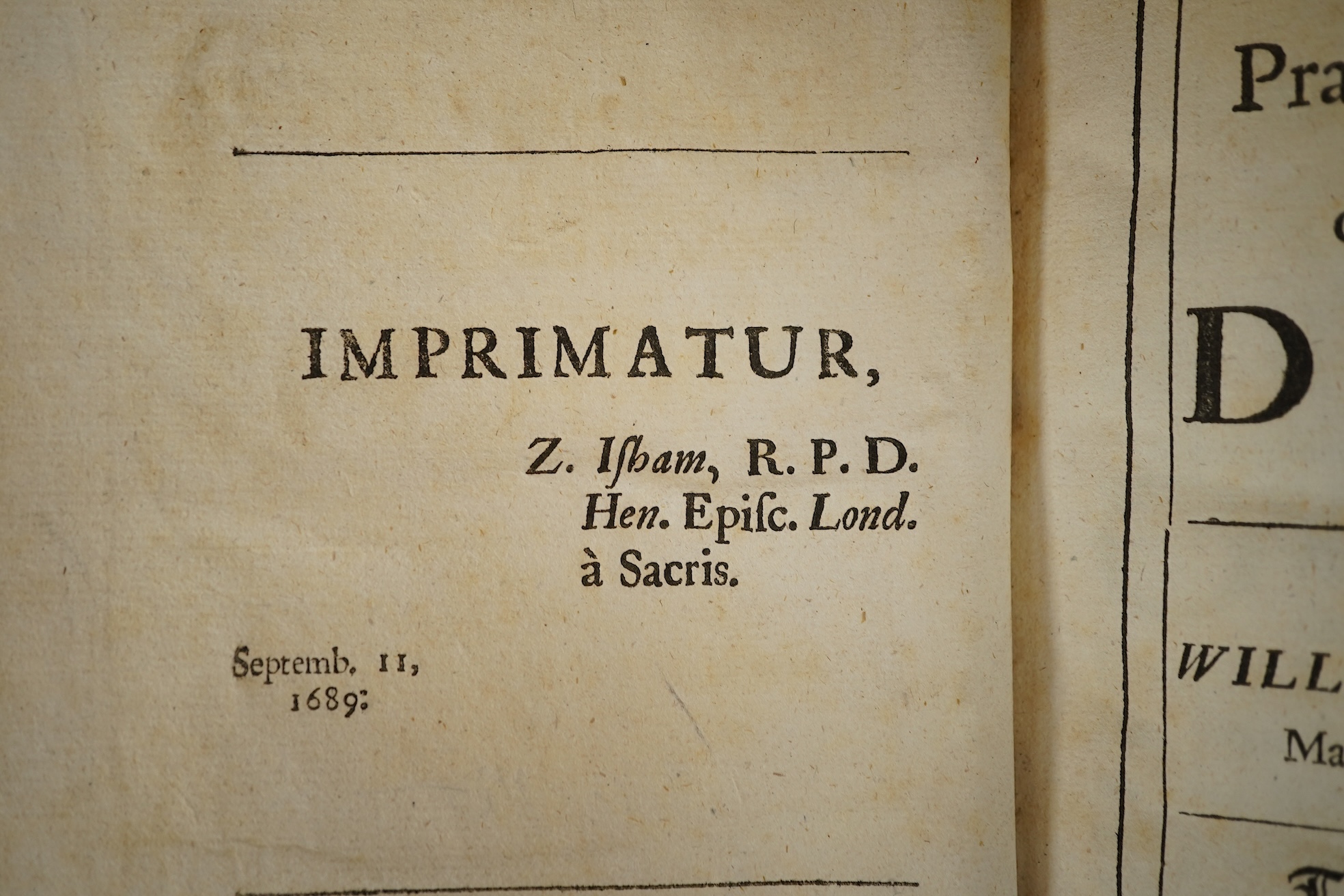 Sherlock, William - A Practical Discourse Concerning Death. 2nd edition. imprimatur leaf; old calf with panelled spine. printed for W. Rogers ... 1690